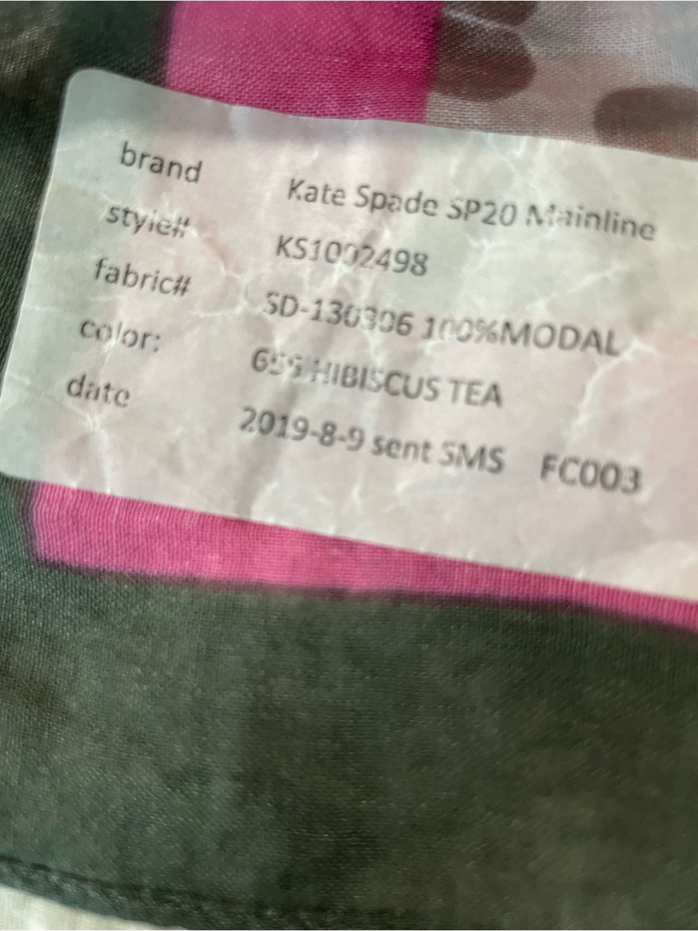 NWOT Kate Spade Pink, Gray and Black Floral Logo Scarf - Picture 5 of 6